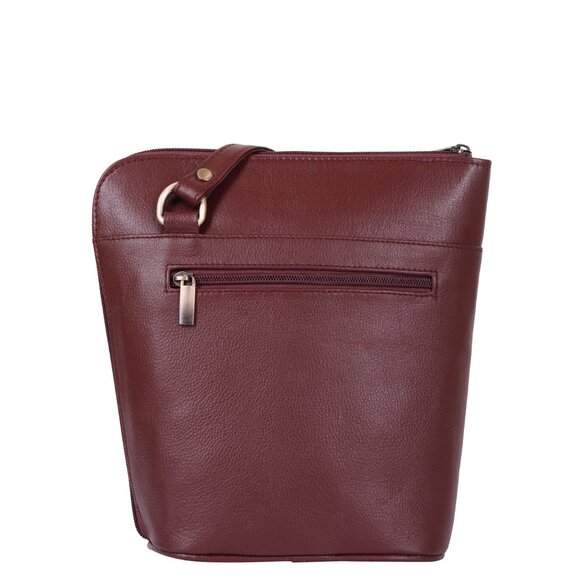 Cherry Red Leather Crossbody Sling Bag for Women – Over The Shoulder Belt Purse - Picture 8 of 10